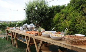 בוצר אגוז אפריקאי+פלטה עץ 1.80/80