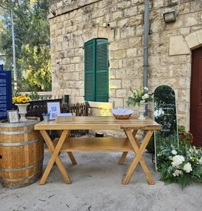 בוצר אגוז אפריקאי+פלטה עץ 1.80/80