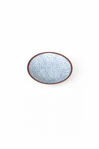 צלחת מלמין דגם שלג כחול גודל 15 ס"מ